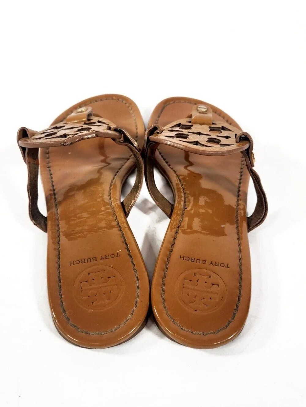Tory Burch Tan Patent Miller Sandals Size 7